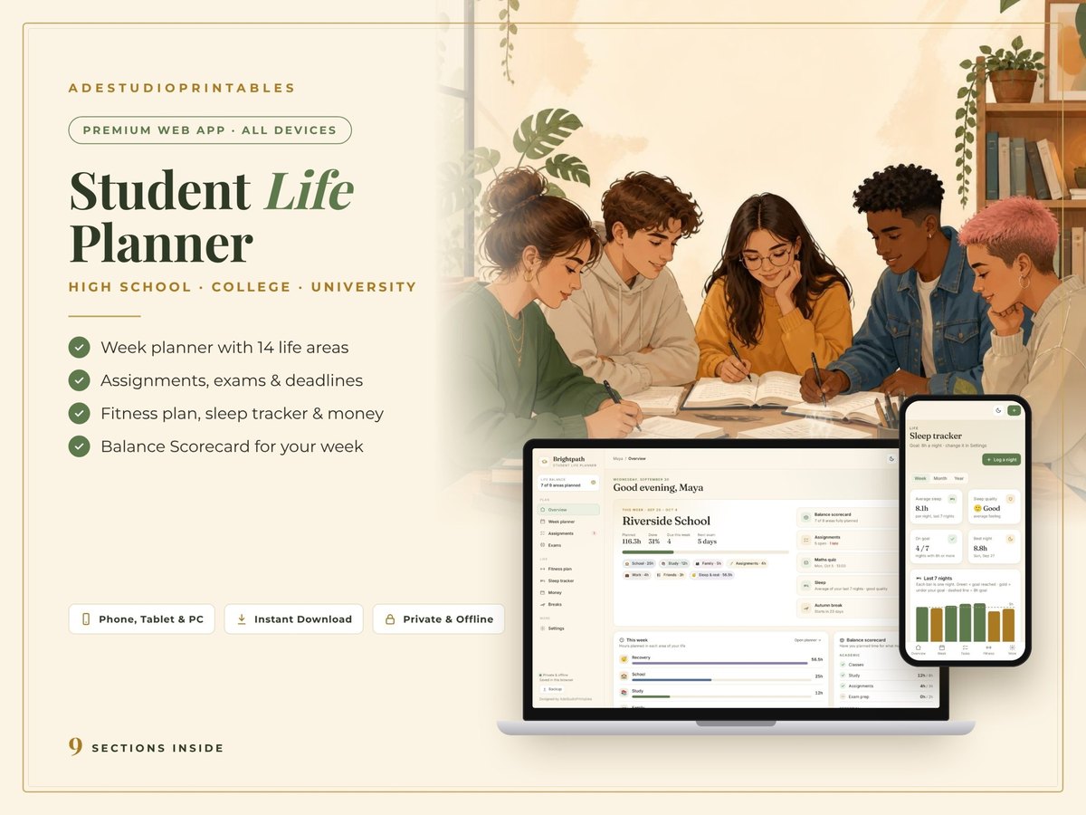 Student planner app cover